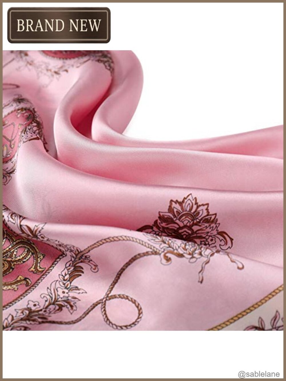 Silk Like Satin Scarf for Women Head Wrap Hair Turban Handbag Neck Bandana - Picture 3 of 6